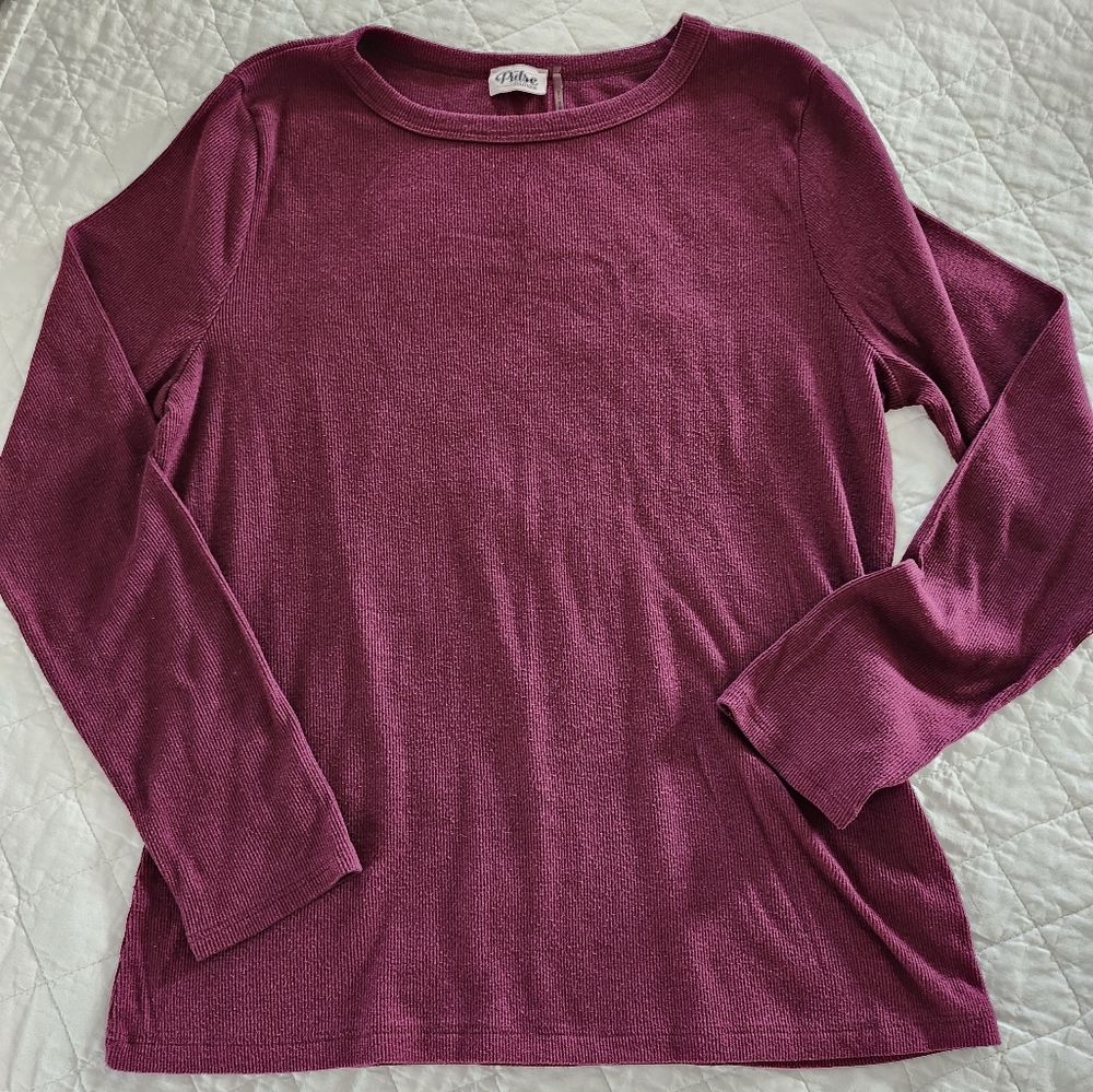 Pulse Boutique Basic Knit Top, Maroon, Size XL